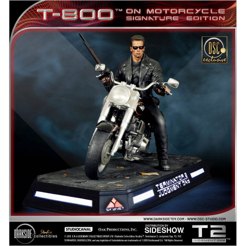 Terminator 2 : Le Jugement dernier 1/4 T-800 on Motorcycle Signature Edition Sideshow Exclusive 50 cm