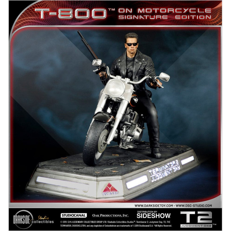 Terminator 2 : Le Jugement dernier 1/4 T-800 on Motorcycle Signature Edition Sideshow Exclusive 50 cm