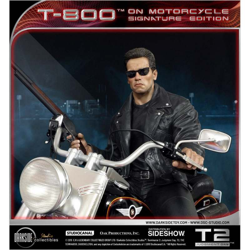 Terminator 2 : Le Jugement dernier 1/4 T-800 on Motorcycle Signature Edition Sideshow Exclusive 50 cm