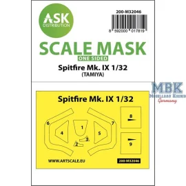 Spitfire Mk.IX one-sided masks for Tamiya