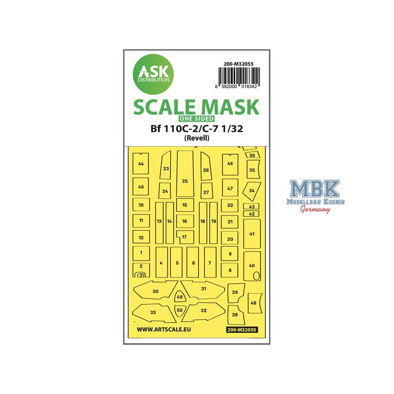 Bf 110C-2/C-7 one-sided express masks for Revell