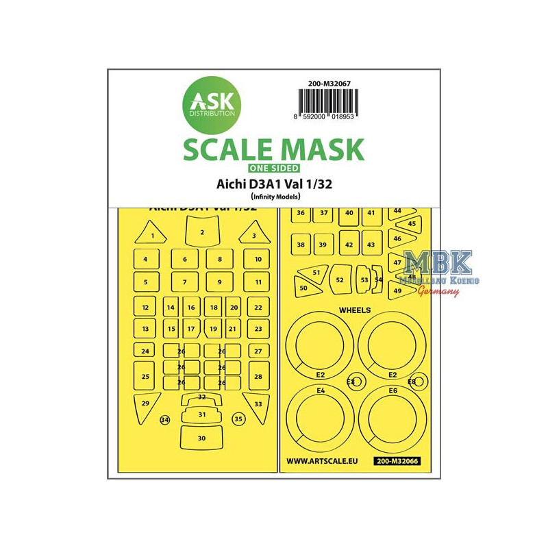 Aichi D3A1 Val one-sided expr.self adh. masks