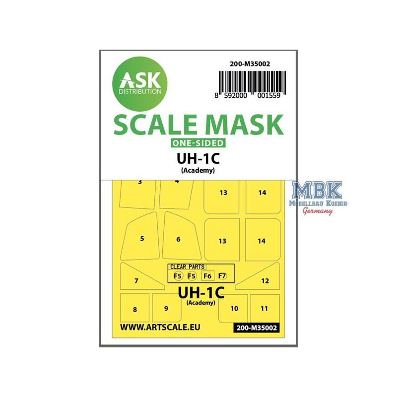 UH-1C one-sided painting mask for Academy