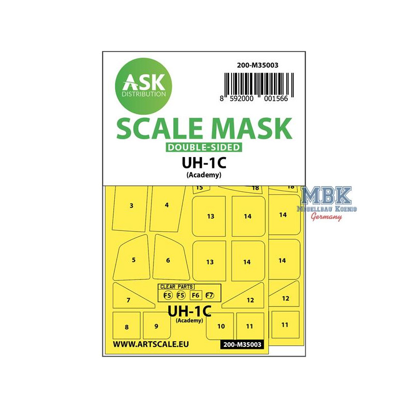 UH-1C double-sided painting mask for Academy