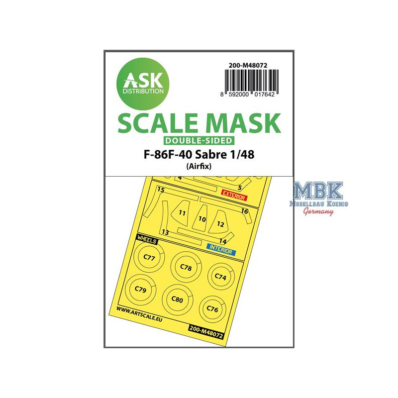 F-86F-40 Sabre double-sided mask for Airfix