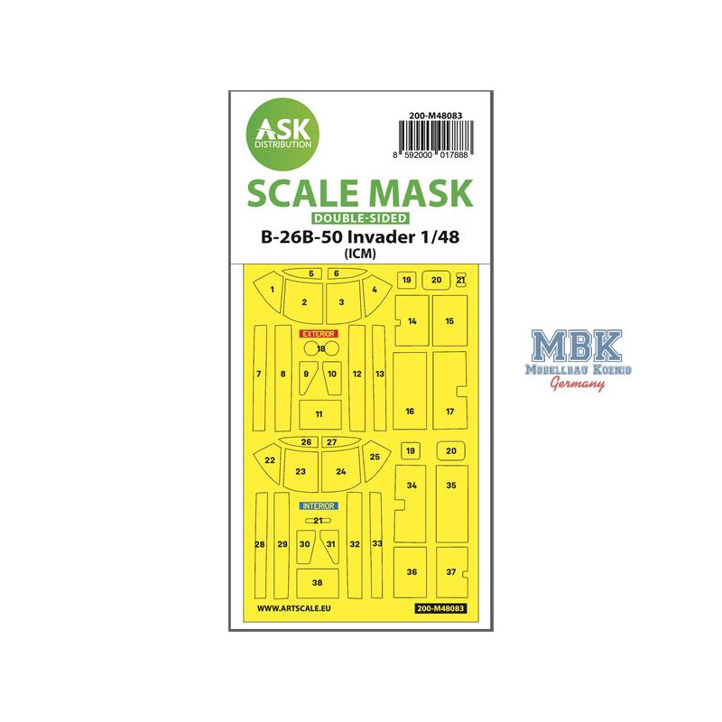 B-26B-50 Invader double-sided mask self-adhesive