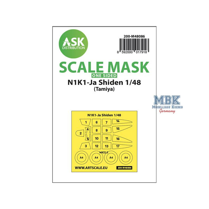 N1K1-Ja Shiden one-sided mask self-adhesive