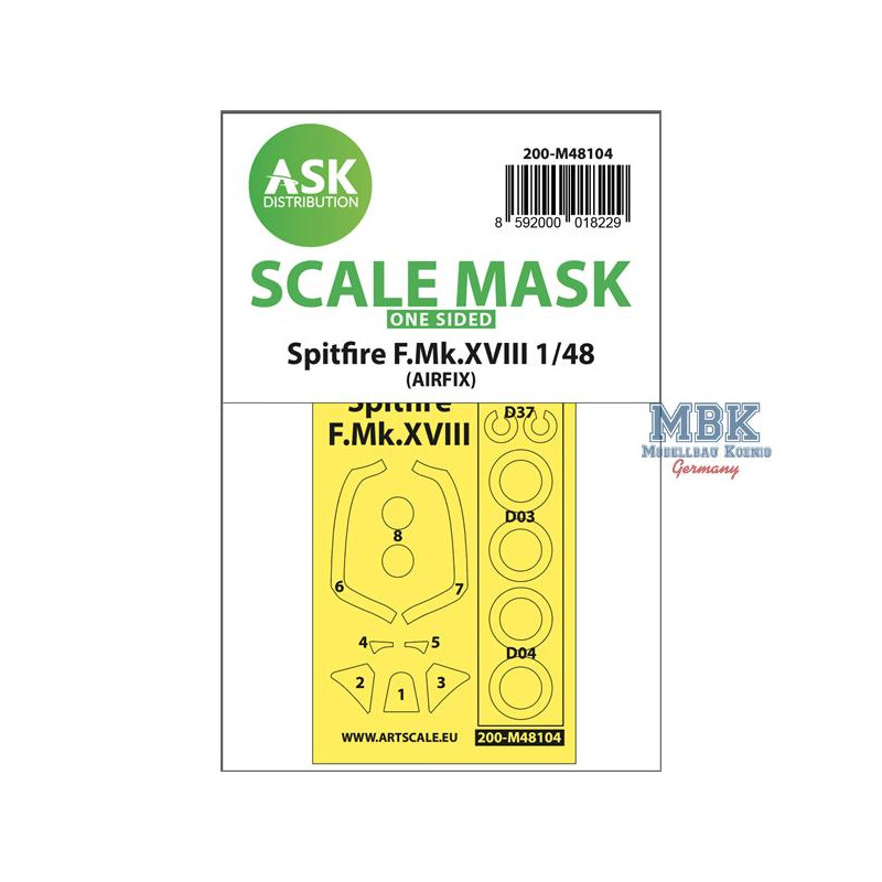 Spitfire F.Mk.XVIII one-sided mask self-adhesive