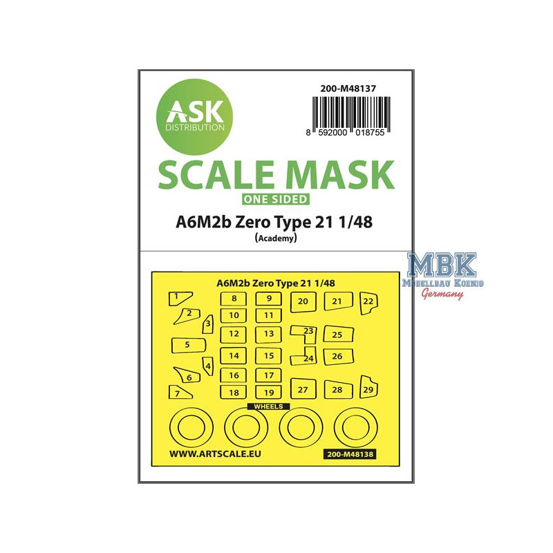 A6M2b Zero Type 21 one-sided express mask Academy