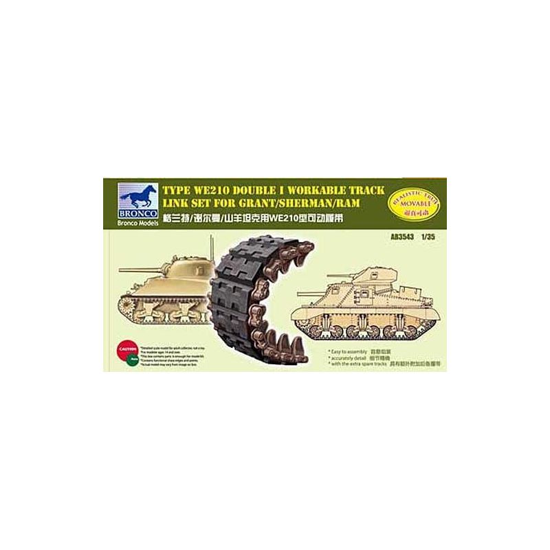 Bronco Models: 1/35; Sherman Double I Workable Track Link Set