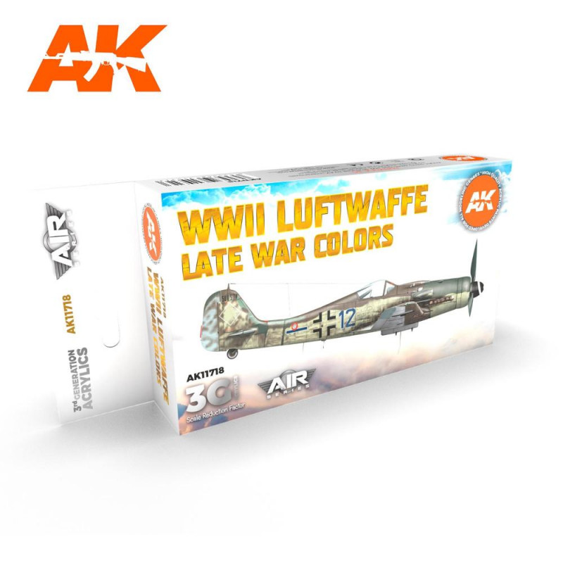 AK INTERACTIVE: SET acrylic paint 3rd Generation 17mL - WWII Luftwaffe Late War Colors