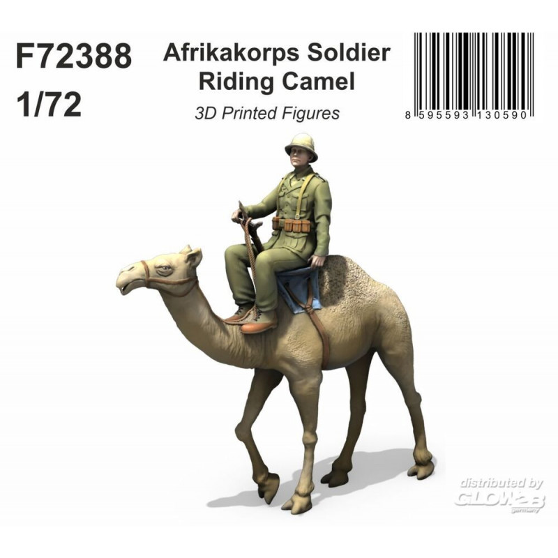 Afrikakorps Soldier Riding Camel 1/72 / 3D Printed