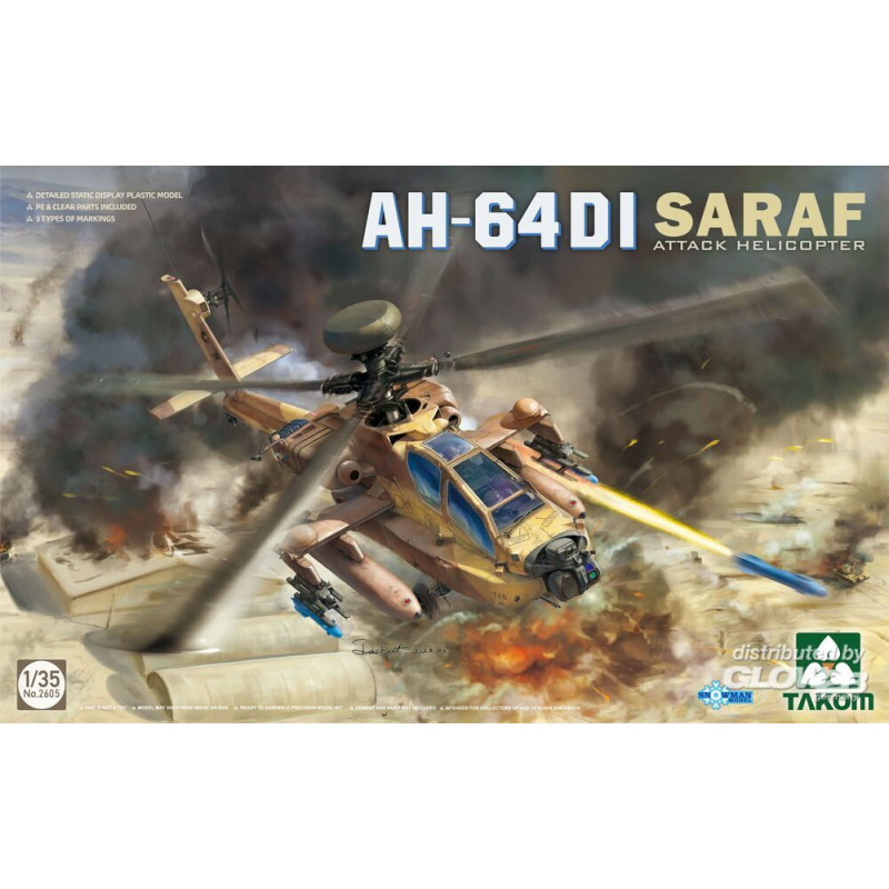 Maquette hélicoptère AH-64DI SARAF Attack Helicopter