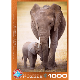 PUZZLE 1000P ELEPHANT ET BEBE EUROGRAPHICS