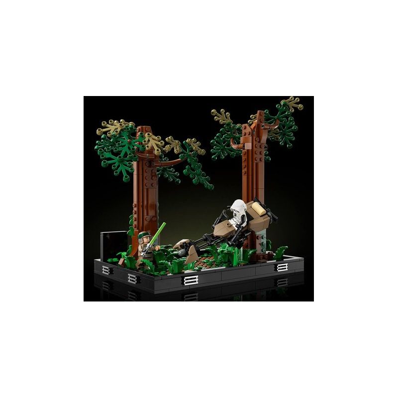 LEGO 75353 Star Wars Diorama de la Course-Poursuite en Speeder sur Endor,  Maquette avec Luke Skywalker, Princesse Leia et Scout Trooper Plus Speeder