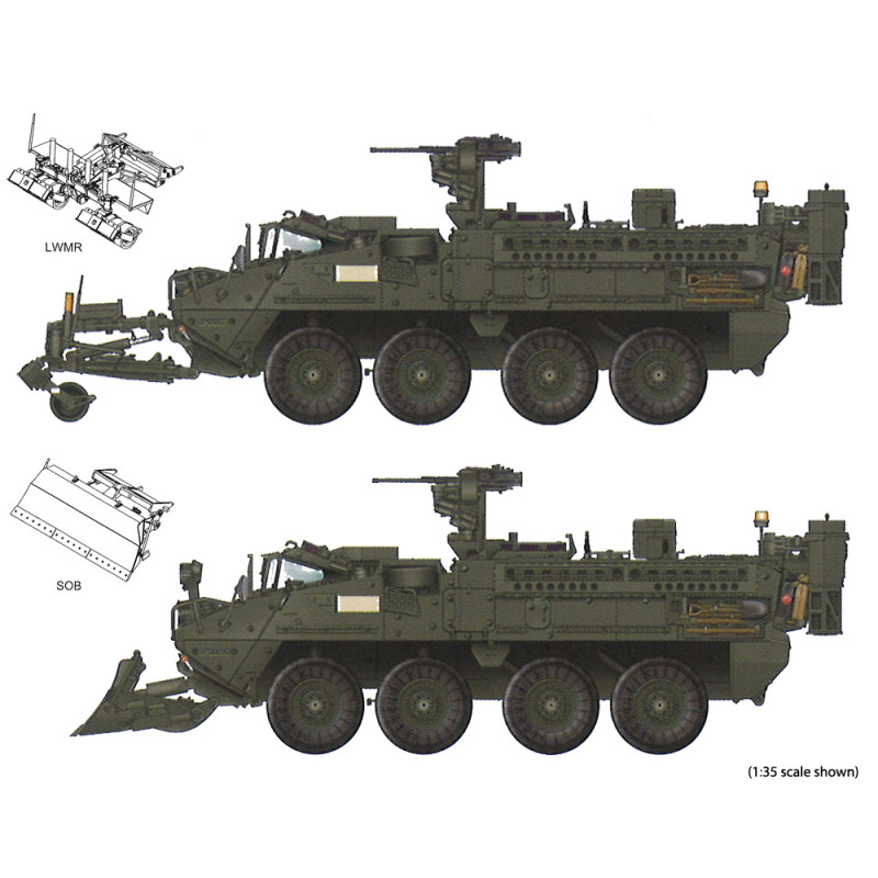 M1132 Stryker Engineer Squad Vehicle with LWMR-Mine Roller/SOBUS Army 8x8