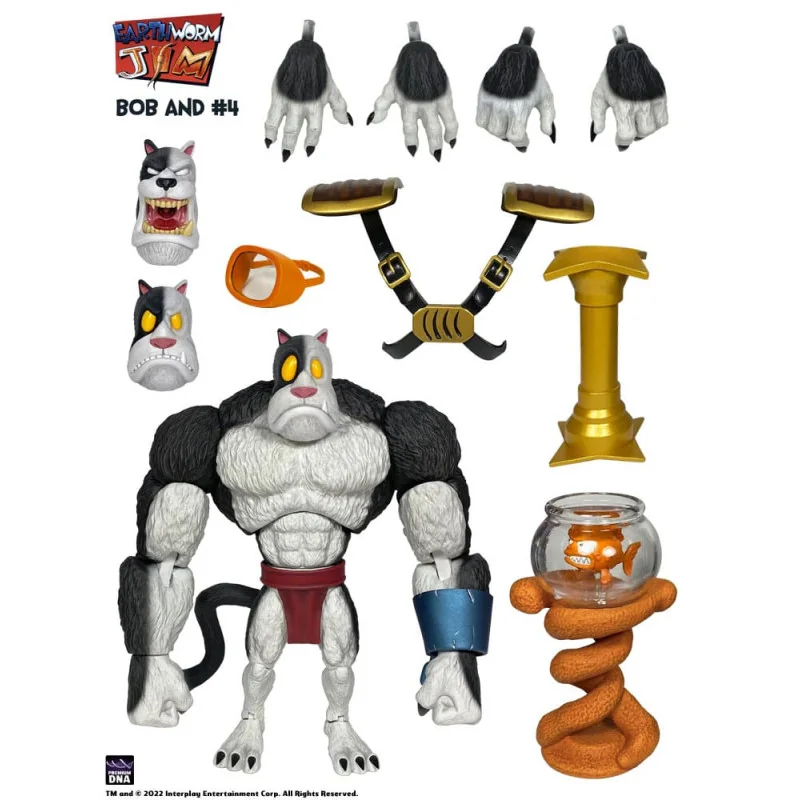 Earthworm Jim Figure Wave 1: Bob the Killer Goldfish & 4 15 cm