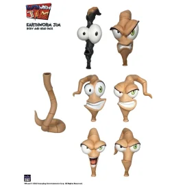 Earthworm Jim accessoires Wave 1: Worm Body & Jim Heads Accessory Pack