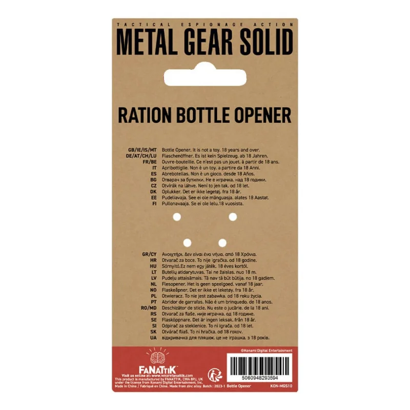 Metal Gear Solid décapsuleur Solid Ration 8 cm