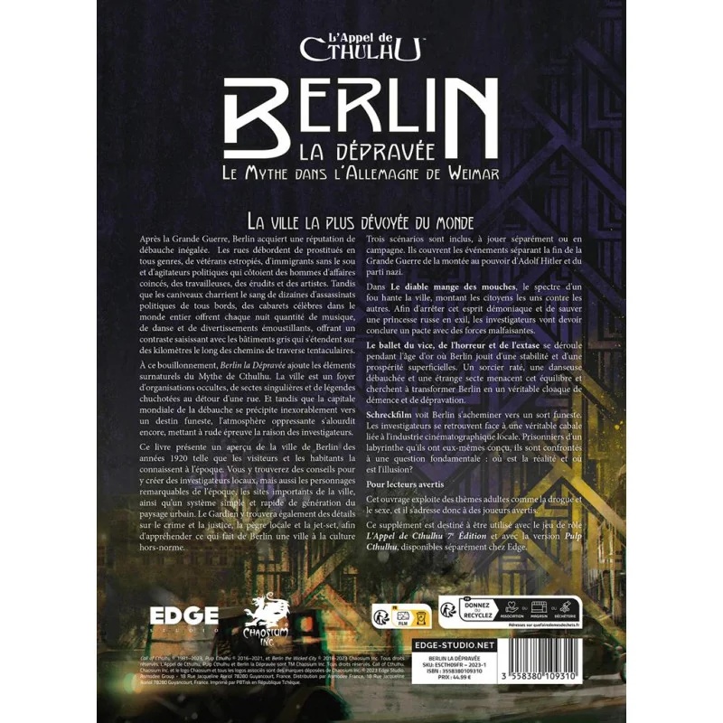 L'Appel de Cthulhu : Berlin La Dépravée