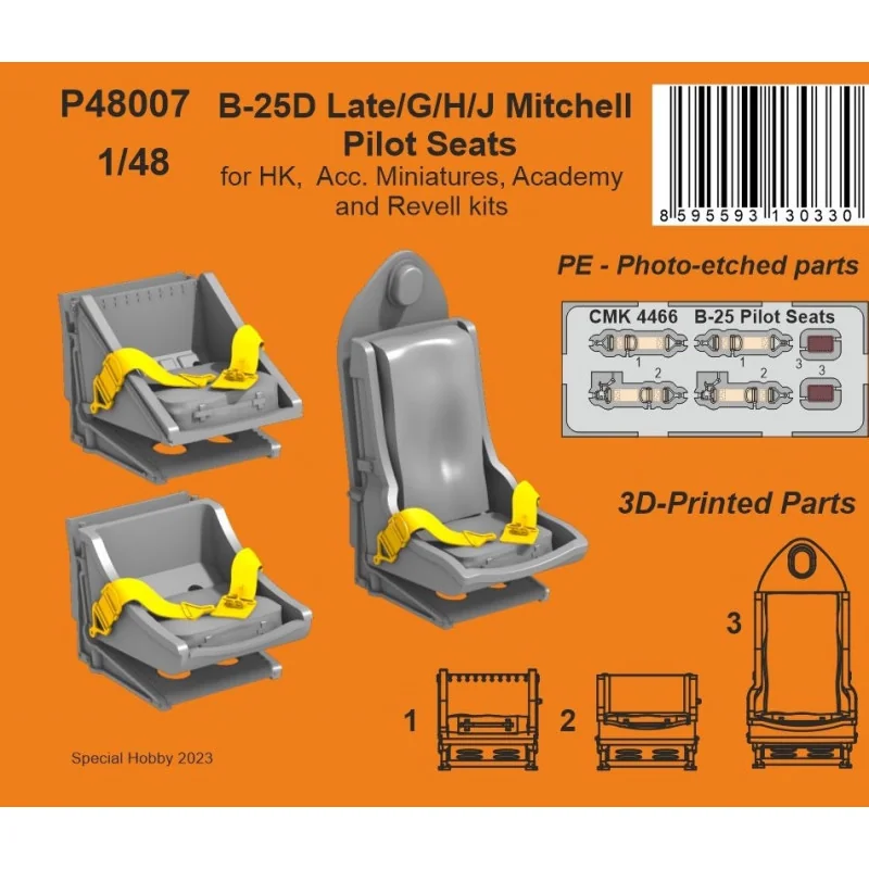 B-25 Mitchell Pilot Seats 1/48 / for HK