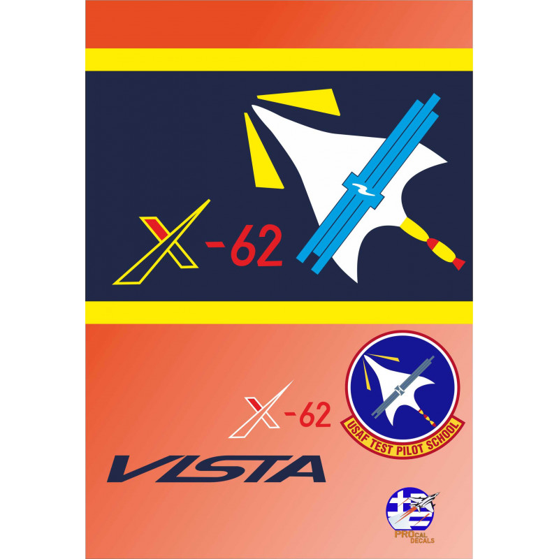 Lockheed-Martin F-16D VISTA X-62 Decals cover the last option that flew.