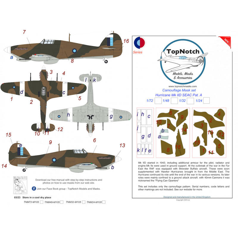 SEAC Hawker Hurricane Mk.IID Pattern A (designed to be used with ? kits)