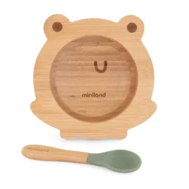 ML Baby: BOL et CUILLÈRE GRENOUILLE, en bambou et silicone