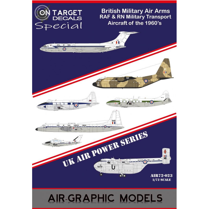 Décal British Military Transport Aircraft of the 1960’s Part 1VC-10Bristol BritanniaBlackburn BeverleyBassetde Havilland DoveSea