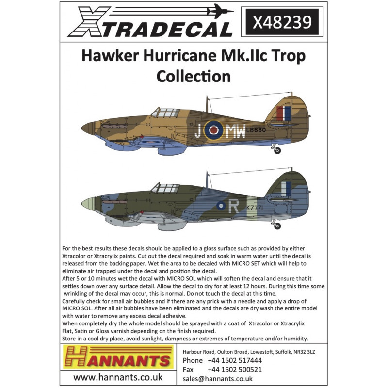 Décal Hawker Hurricane Mk.IIc TropCollection