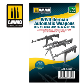 WWII GERMAN AUTOMATIC WEAPONS STG44, ERMA, EMP, FG42, MP40