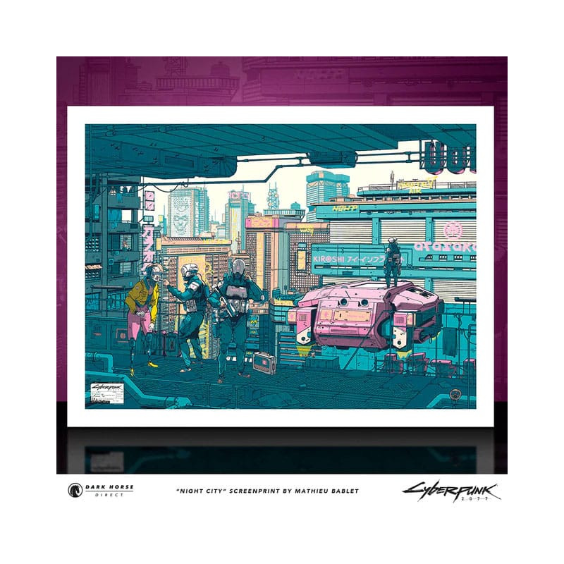 Cyberpunk 2077 lithographie Night City 45 x 60 cm