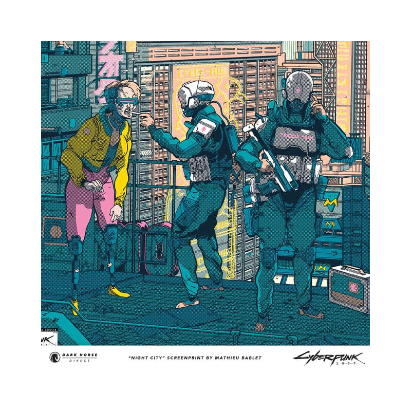 Cyberpunk 2077 lithographie Night City 45 x 60 cm