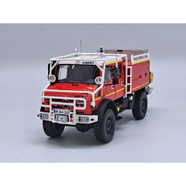 Bburago | Camion de Pompiers Crane avec Echelle | Présentoir de 18 pièces |  Reproduction de Voiture Miniature à échelle 1/55 | Rouge | Jouet pour