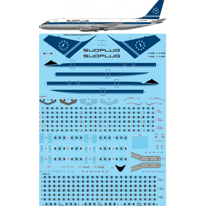 Décal SudFlug (Germany) Douglas DC-8-33