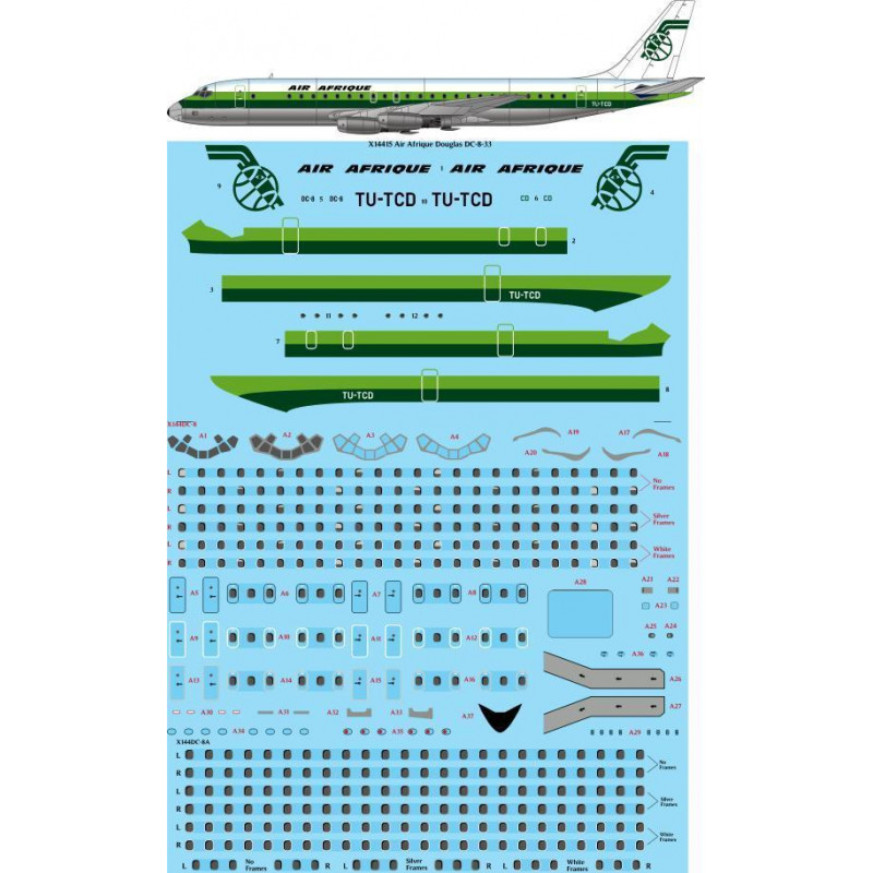 Décal Air Afrique Douglas DC-8-33