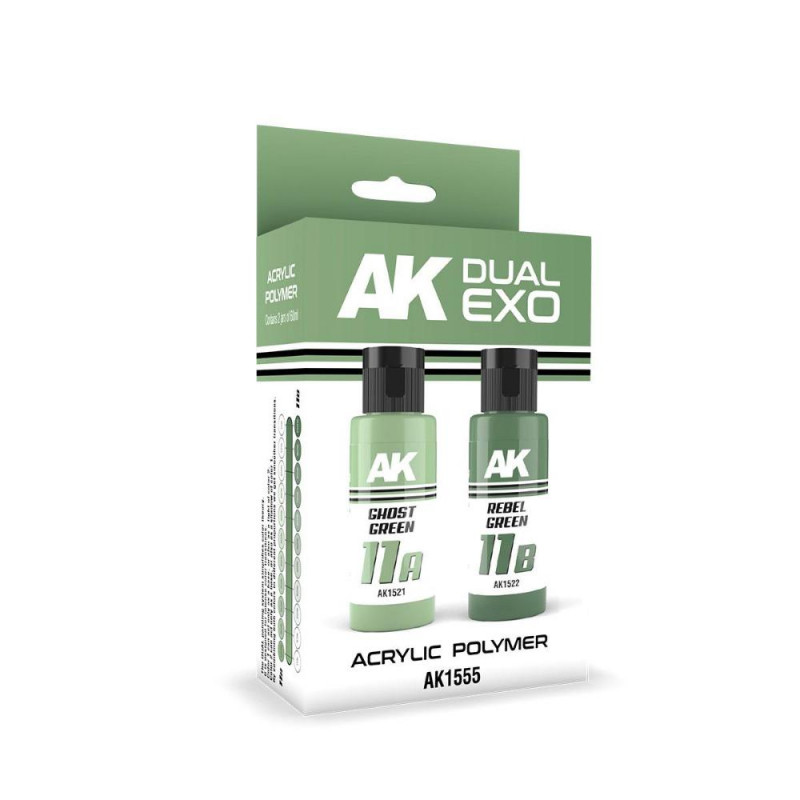 AK Interactive: GHOST GREEN & REBEL GREEN DUAL EXO Set