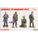 L'Avancée vers Kharkov 1942. 4 figurines d'infanterie allemande