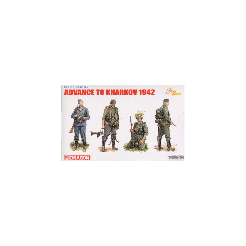 L'Avancée vers Kharkov 1942. 4 figurines d'infanterie allemande