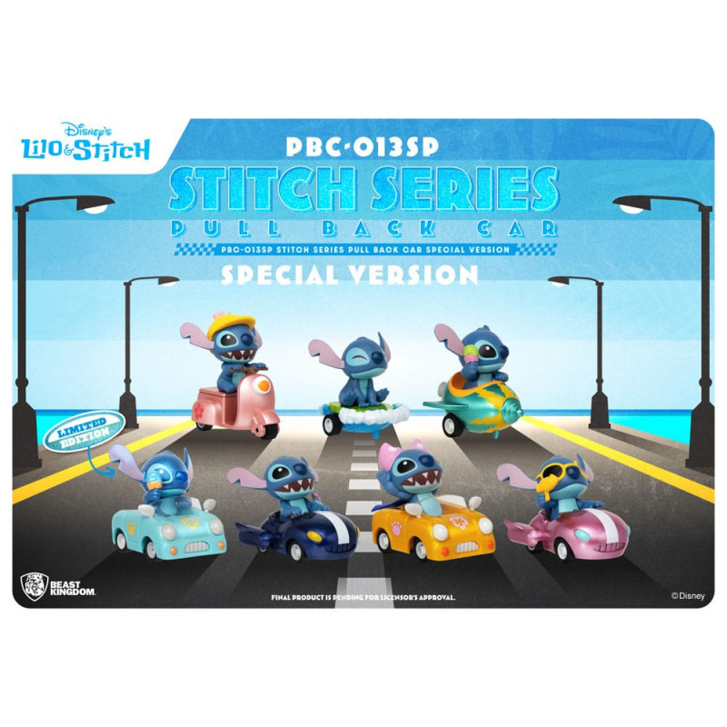 Jouet Beast kingdom toys Lilo & Stitch Pull Back Car Series pack 6