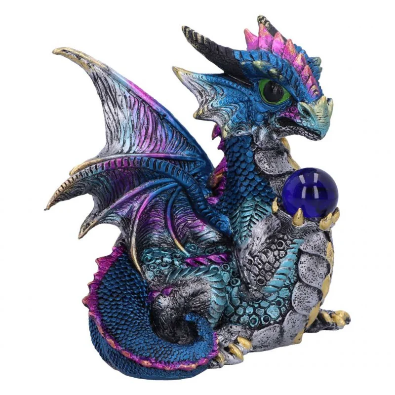 Orb Hoard Dragon Figurine Blue