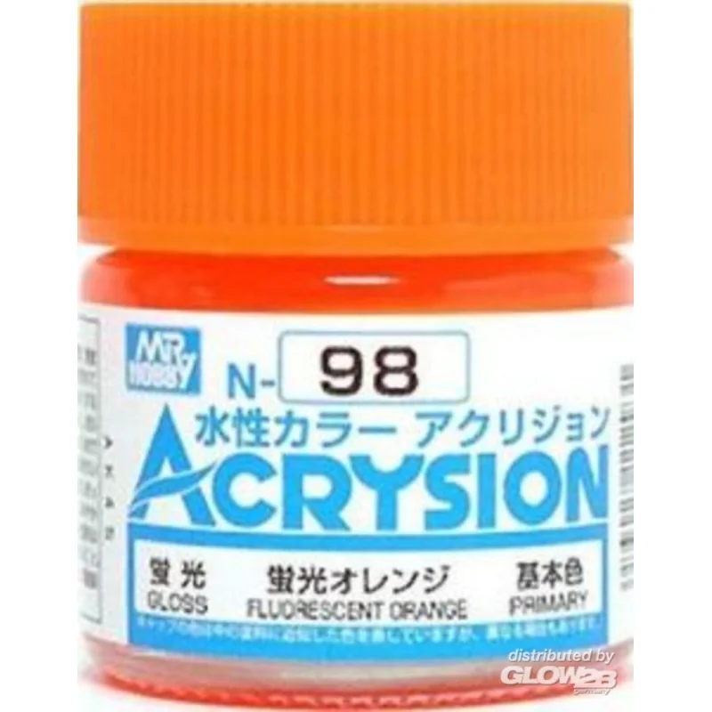 Mr Hobby -Gunze Acrysion (10 ml) Fluorescent Orange