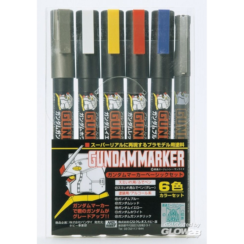  Mr Hobby -Gunze Gundam Marker Basic 6 Color Set