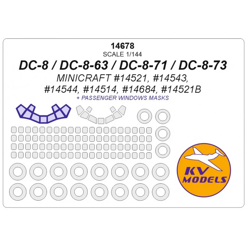 Douglas DC-8 / DC-8-63 / DC-8-71 / DC-8-73 + wheels masks