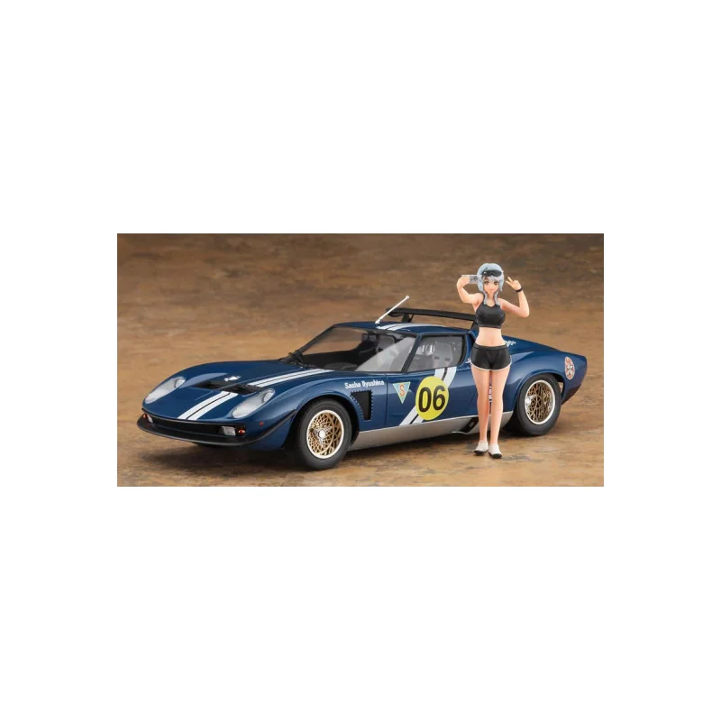 Maquette plastique de voiture Lamborghini Jota SVR avec Figurine Sasha Ilyushina SP556 1:24