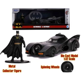 Batman The Movie 1989 - Batmobile Die-cast 1:32 Scale With Character