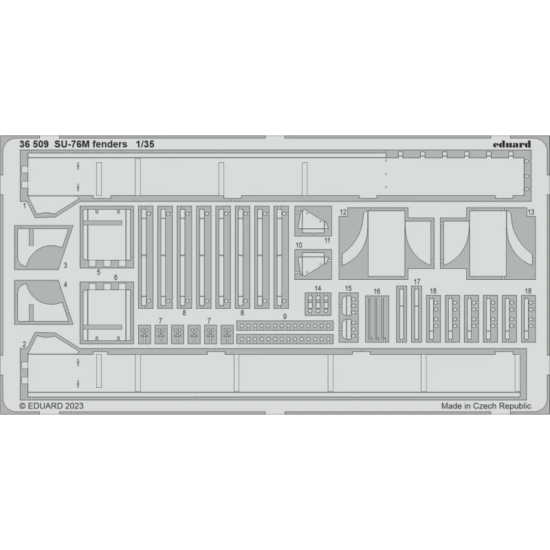 Soviet Su-76M SPG fenders 1/35 (designed to be used with Zvezda kits)