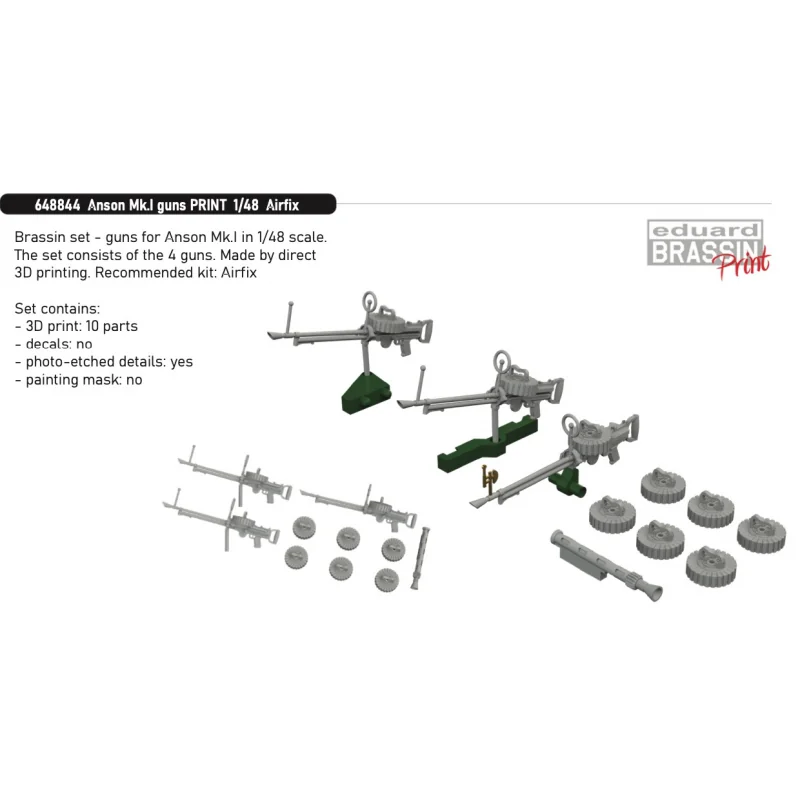 Avro Anson Mk.I guns PRINT 1/48 (designed to be used with Airfix kits)