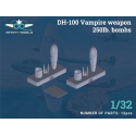 Weapon set - 250lb bombs de Havilland DH-100 Vampire Mk.3/Mk.5 (designed be used with Infinity Models kits)