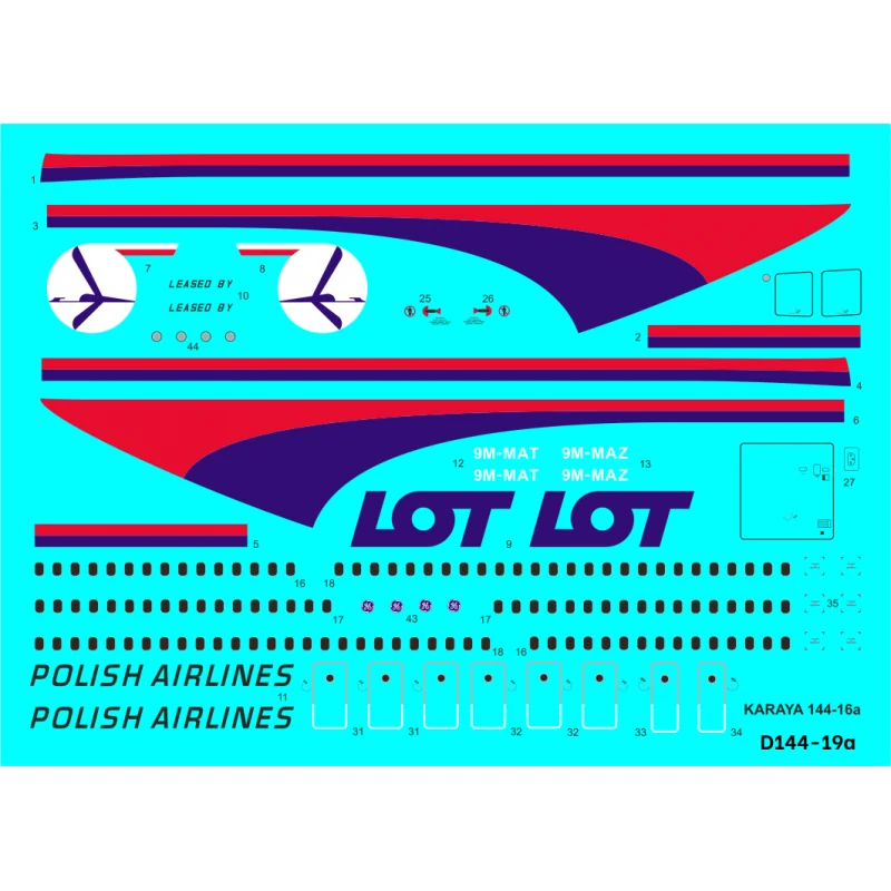 Décal Douglas DC-10-30 Polish LOT